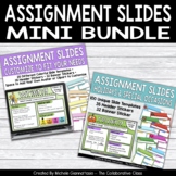 Assignment Slides Solid Colors Blank AND Holidays BUNDLE