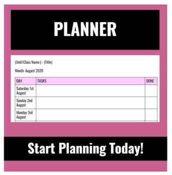 Preview of Assignment/Task/Project Planner (PINK)