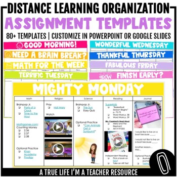Preview of Assignment Templates for Distance Learning | Powerpoint | Google Slides