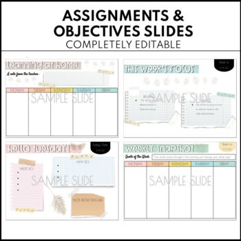 Preview of Assignment and Objectives Slides | Editable | Google Slides | Distance Learning