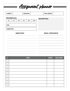 Preview of Assignment notebook 2021-2022 Organizer for student (school planner)
