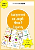 Assignment on Measurement (metric units) - Yr 4(Key Stage)