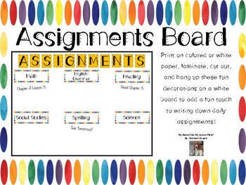 teacher assignment board