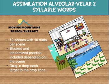 Preview of Articulation Boom Deck: Assimilation (Alveolar-Velar 2 Syllable Words)