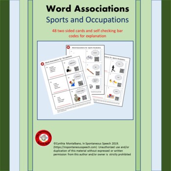 Preview of Association Cards for Sports and Occupation Vocabulary