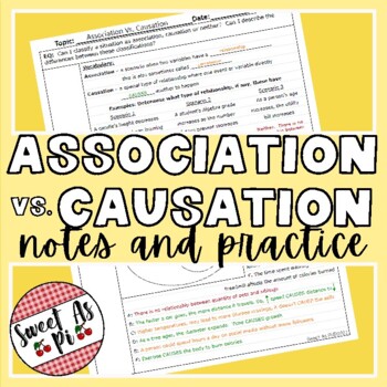 Preview of Association Vs. Causation - Guided Notes and Practice