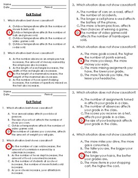 Preview of Association or Causation Exit Ticket