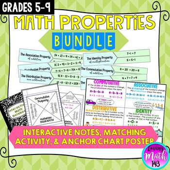 Preview of Math Properties (Associative Identity Distributive Commutative) MATH BUNDLE!