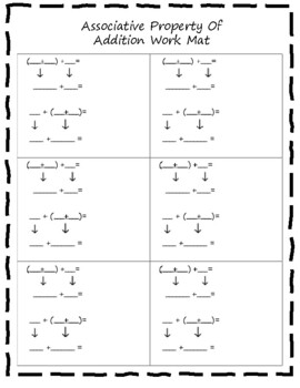 Preview of Associative Property of Addition Work Mat