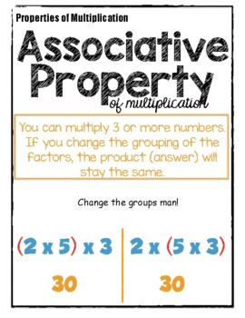 multiplication properties anchor chart