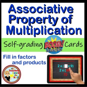 Preview of Associative Property of Multiplication Boom Cards Digital Mult Activity