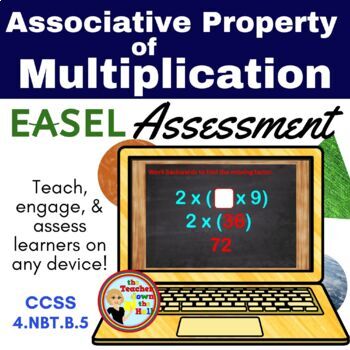 Preview of Associative Property of Multiplication Easel Assessment - Digital Fact Practice