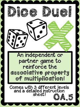 Preview of Associative Property of Multiplication Game - Dice Duel! (Leveled)