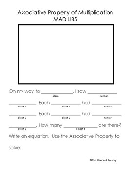 Preview of Associative Property of Multiplication MAD LIBS