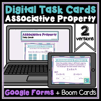 Preview of Associative Property of Multiplication Task Cards | Digital Resources