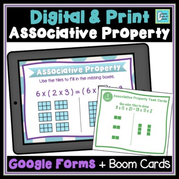 Preview of Associative Property of Multiplication Task Cards | Print & Digital Resources
