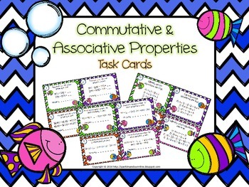 Preview of Associative and Commutative Properties Task Cards