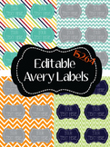 Chevron, Polka dot, & Stripes Editable LARGE Avery Labels 