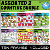 Assorted Counting Clipart GROWING BUNDLE 2 with Ten Frames