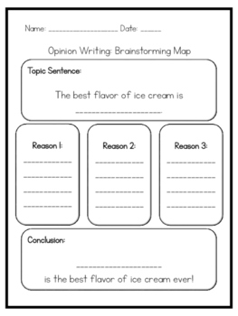 opinion essay idea map