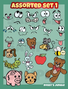 Preview of Assorted clip art, smilies set 1