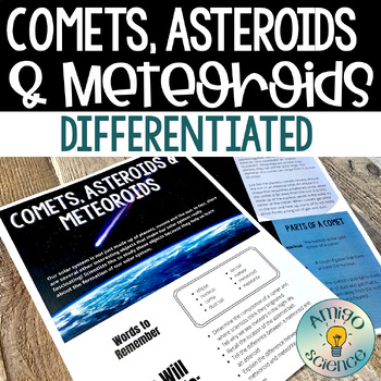 Preview of Asteroids Comets Meteoroids Lesson Middle School Reading Comprehension