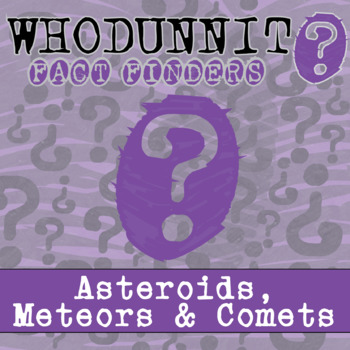 Preview of Asteroids, Meteors & Comets Whodunnit Activity - Printable & Digital Game Option