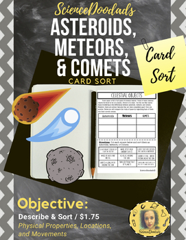 Preview of Asteroids, Meteors, and Comets - Card Sort Activity