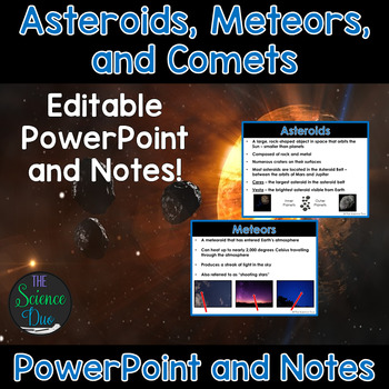 Preview of Asteroids, Meteors, and Comets - PowerPoint and Notes