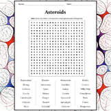 Asteroids Word Search Puzzle Worksheet Activity