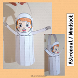 Astronaut Craft Windsock Outer Space Activities Coloring P
