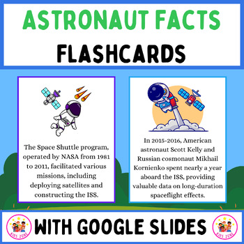 Preview of Astronaut Facts Flashcards. Printable Posters With Google Slides