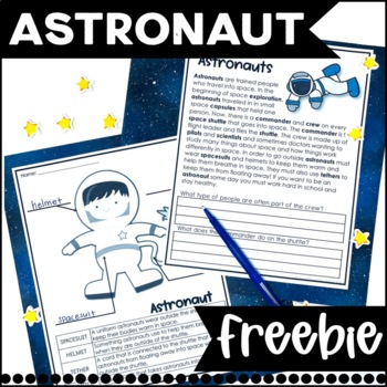 Preview of Astronaut Nonfiction Informational Text Freebie Outer Space Unit Sample