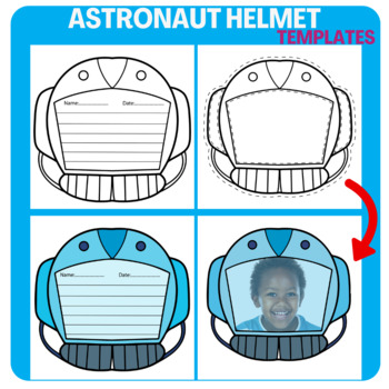 Preview of Astronaut Helmet Templates -Writing Frame