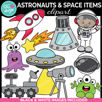 Preview of Astronaut Kids Space Clipart | Aliens | Rockets | Solar System | Galaxy Clip Art