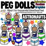Astronaut Peg Dolls Clipart