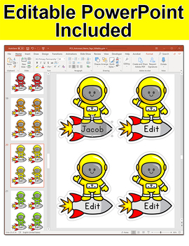 name tags astronaut color sheet