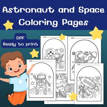 Preview of Astronaut and Space Coloring - Coloring Pages For Fun
