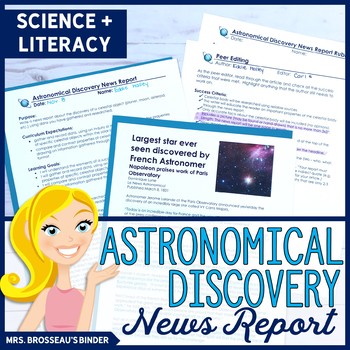 Preview of Astronomical Discovery News Report | Research, Writing, Literacy for Astronomy