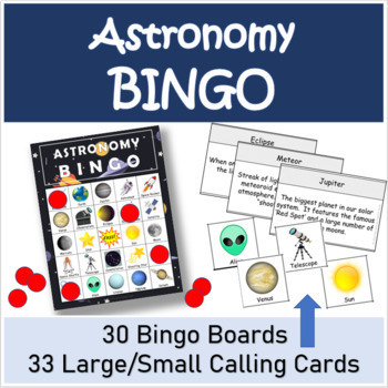 Preview of Astronomy BINGO | Solar System BINGO | English & Spanish Version