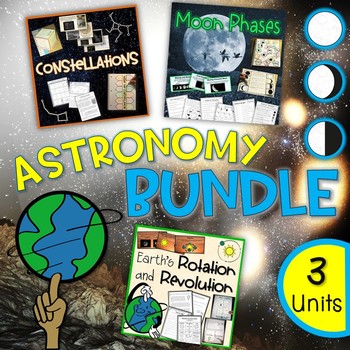 Preview of Astronomy Bundle - Earth's Rotation and Revolution, Moon Phases, Constellations