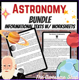 Astronomy Bundle W/ Worksheets for Middle & high school