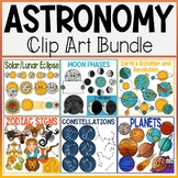 Astronomy Clip Art Bundle | Planets, Moon Phases, Solar an