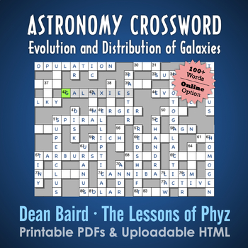 Preview of Astronomy Crossword Puzzle - 28. Evolution and Distribution of Galaxies