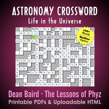 Preview of Astronomy Crossword Puzzle - 30. Life in the Universe
