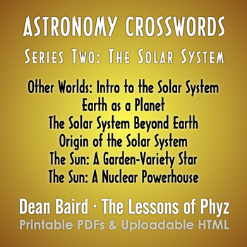 Preview of Astronomy Crosswords Series Two: The Solar System BUNDLE
