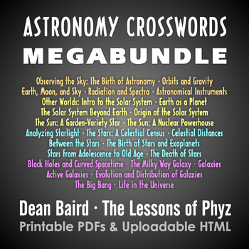 Preview of Astronomy Crossword Puzzles MEGABUNDLE