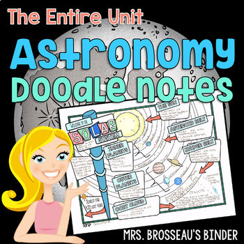 Preview of Astronomy Doodle Notes | Entire Space Unit Bundle, Science Doodle Notes, Lessons