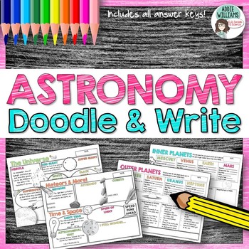 Preview of Astronomy, Solar System and Planets Doodle and Write Activity