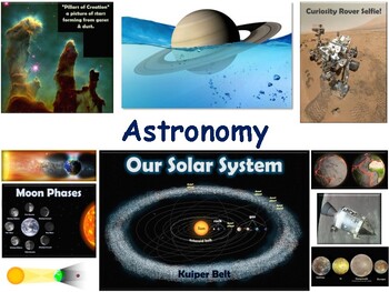 Preview of Astronomy Lesson & Flashcards task cards, study guide, exam prep 2023-2024